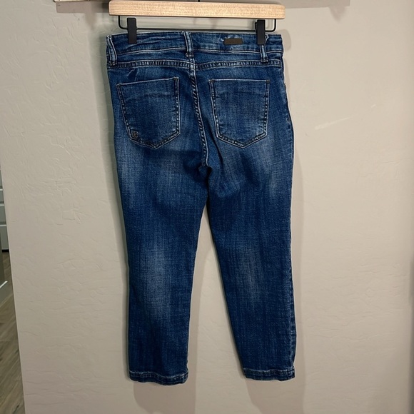 Kut from the Kloth Jeans Lauren Blue Ankle Cropped Straight Crop Stretchy Slim - Picture 6 of 11